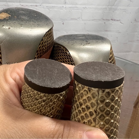 DOLCE & GABBANA python & cow leather platform peeptoe slingback sandals EUC 7 - Picture 5 of 10